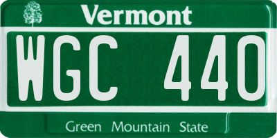 VT license plate WGC440