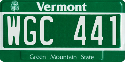 VT license plate WGC441