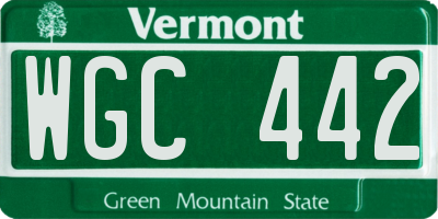 VT license plate WGC442