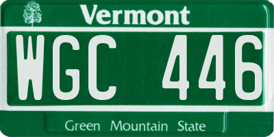 VT license plate WGC446