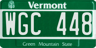 VT license plate WGC448