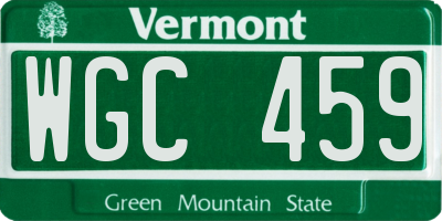 VT license plate WGC459