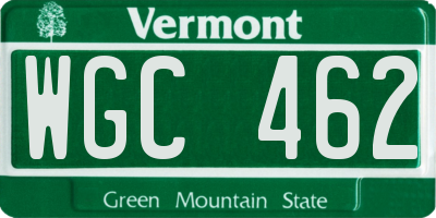 VT license plate WGC462