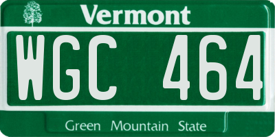 VT license plate WGC464
