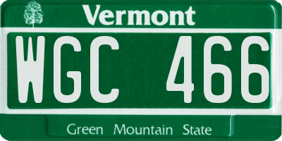 VT license plate WGC466