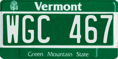 VT license plate WGC467