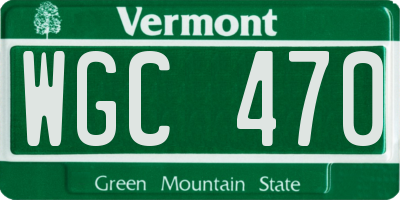 VT license plate WGC470