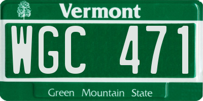 VT license plate WGC471