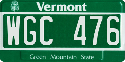 VT license plate WGC476