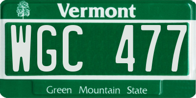 VT license plate WGC477
