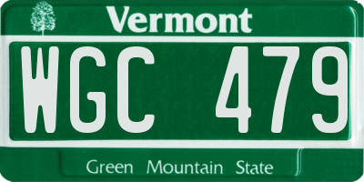 VT license plate WGC479