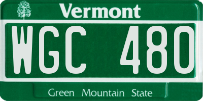 VT license plate WGC480