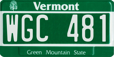 VT license plate WGC481