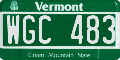 VT license plate WGC483