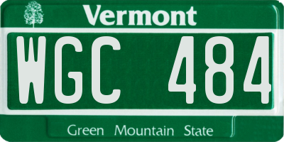 VT license plate WGC484
