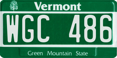 VT license plate WGC486