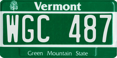 VT license plate WGC487