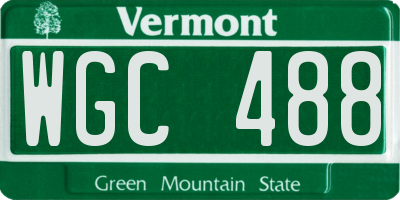 VT license plate WGC488