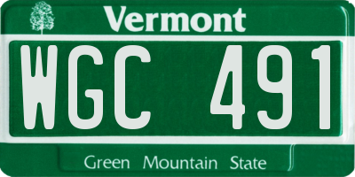 VT license plate WGC491
