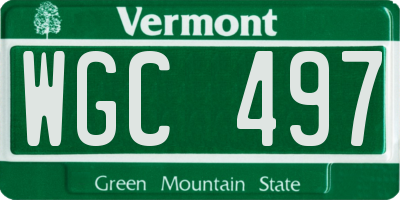 VT license plate WGC497