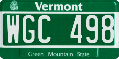 VT license plate WGC498