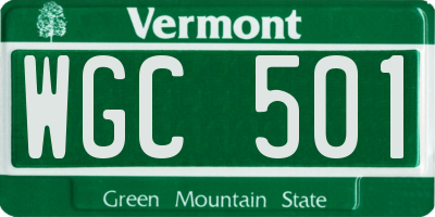 VT license plate WGC501