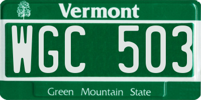 VT license plate WGC503