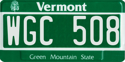 VT license plate WGC508