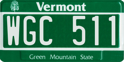 VT license plate WGC511