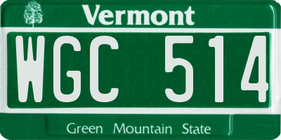 VT license plate WGC514