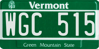 VT license plate WGC515