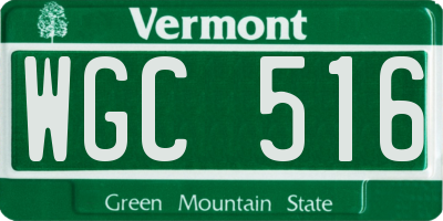 VT license plate WGC516