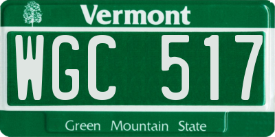 VT license plate WGC517