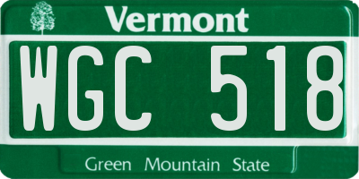 VT license plate WGC518