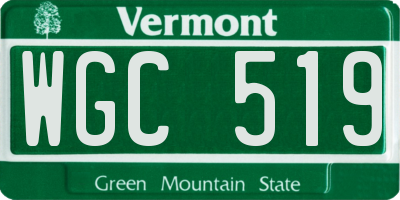 VT license plate WGC519