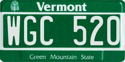 VT license plate WGC520