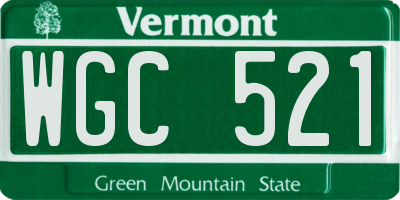 VT license plate WGC521