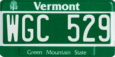 VT license plate WGC529