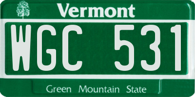 VT license plate WGC531