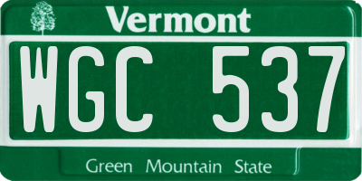 VT license plate WGC537