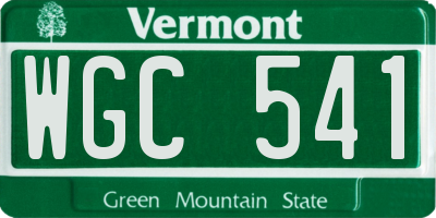 VT license plate WGC541
