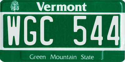 VT license plate WGC544