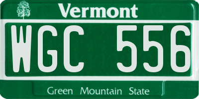 VT license plate WGC556