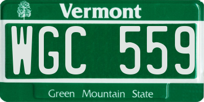 VT license plate WGC559