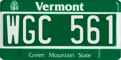 VT license plate WGC561