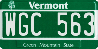 VT license plate WGC563
