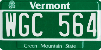 VT license plate WGC564