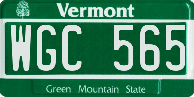 VT license plate WGC565
