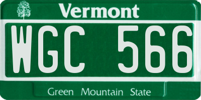 VT license plate WGC566