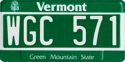 VT license plate WGC571